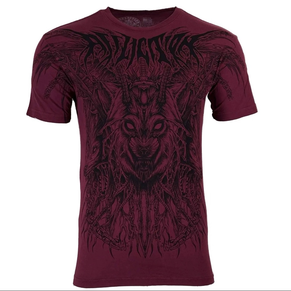 Affliction Men's T-shirt PRIMAL INSTINCT Skull Biker S-3XL NWT